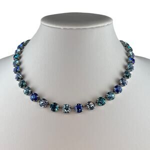Atlantis Made in Germany Swarovski Blue Crystals Necklace 16" NWT $149